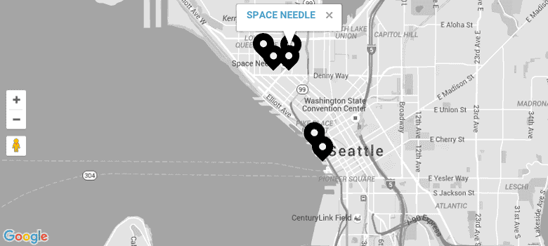 Seattle CityPASS attractions map