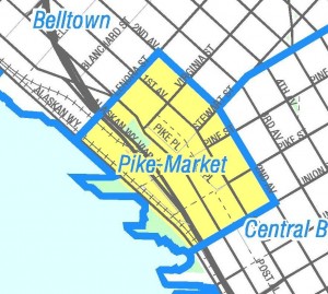 "Seattle Pike-Market map" by Office of the Seattle City Clerk - Image from the Pike-Market map, map NN-1250S from Seattle City Clerk's Neighborhood Map Atlas.. Licensed under Public Domain via Commons - https://commons.wikimedia.org/wiki/File:Seattle_Pike-Market_map.JPG#/media/File:Seattle_Pike-Market_map.JPG