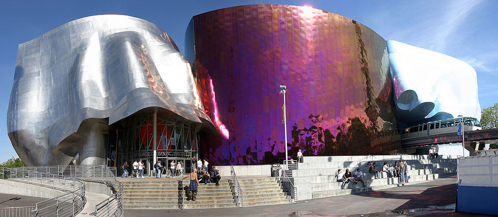 Expereince Music Project Museum by Cacophony (Own work) [GFDL (http://www.gnu.org/copyleft/fdl.html), CC-BY-SA-3.0 (http://creativecommons.org/licenses/by-sa/3.0/) or CC BY-SA 2.5-2.0-1.0 (http://creativecommons.org/licenses/by-sa/2.5-2.0-1.0)], via Wikimedia Commons